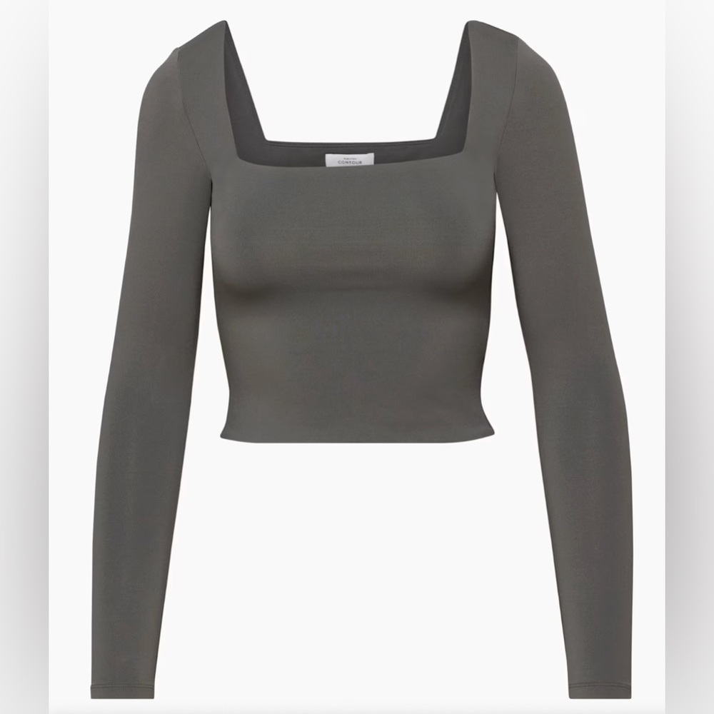 Aritzia Babaton Contour Gray Squareneck Longsleeve Top Size Small